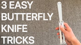 3 EASIEST Butterfly Knife Tricks for Beginners [upl. by Biel454]