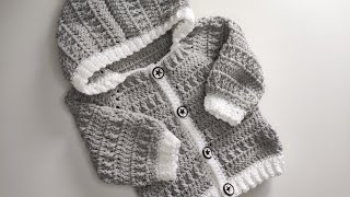 Crochet 48 how to crochet a baby hoodie Part 2 [upl. by Cimah491]