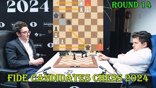 MISS WIN Fabiano Caruana vs Ian Nepomniachtchi  FIDE Candidates Chess 2024  R14 [upl. by Aettam]