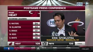 Erik Spoelstra  Miami Heat at Brooklyn Nets 01252017 [upl. by Hgielsa641]