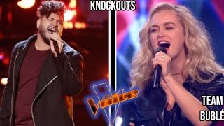 Patricia Van Haastrecht VS Johnny Bliss  The Voice Season 26 Knockouts  2024 [upl. by Retse]