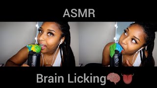 ASMR Brain Licking 🧠👅 mic licking with fruit rollup up close wet mouth sounds 💦👄 Pt 2 [upl. by Adraynek]