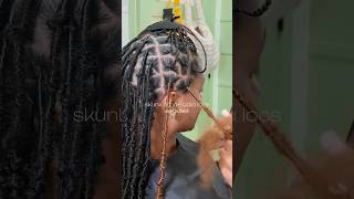 SKUNK STRIPE LOCS🍫🦨😍✨ hairstyles braids atlantahairstylist skunkstripe hair softlocs locs [upl. by Millicent]