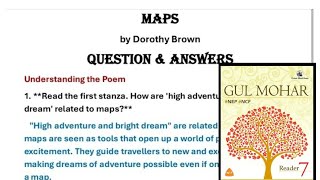 Maps poem class 7 question answer of gulmohar golden jubilee edition icse [upl. by Amelia]