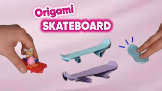 Origami Paper Skateboard  How to make origami skateboard easy  paper toy [upl. by Landahl]