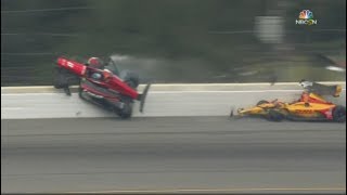 2018 Pocono ABC Supply 500  Robert Wickens Crazy Wreck [upl. by Reagen856]