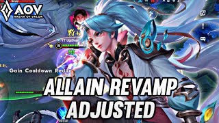 ALLAIN REVAMP PRO GAMEPLAY  ADJUSTED NEW PATCH  ARENA OF VALOR [upl. by Neerak]