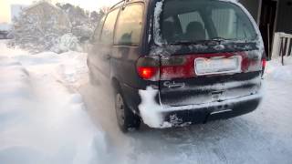 Форд Галакси 19TDI холодный старт зима минус 20 Швеция Ford Galaxy 19 tdi cold start 20 Sweden [upl. by Rovit454]