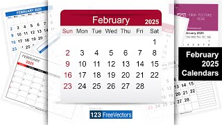 February 2025 Calendar  123FreeVectors [upl. by Alset]