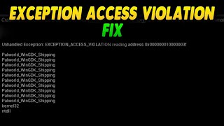 Palworld EXCEPTIONACCESSVIOLATION Fix Working  Simple Guide [upl. by Nhguavahs]