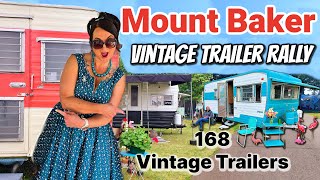 Giant Vintage Trailer Rally Mt Baker 168 Mid Century Campers Caravans RVs [upl. by Airdnoed221]