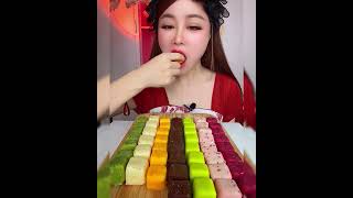 Asmr eating ice cream flavor milk chocolate mango avocado Crispy delicious short video [upl. by Reifel10]