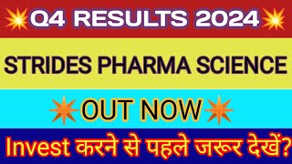 Strides Pharma Q4 Results 2024 🔴 Strides Pharma Share Result 🔴 Strides Pharma Share Latest News [upl. by Enelaehs204]