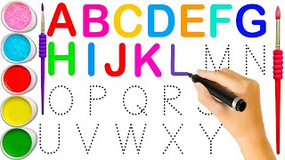 Learn Alphabet A to Z for Beginners  Write amp Read Alphabet amp Color Names For Kids abcdefghijklmnop [upl. by Osnola]