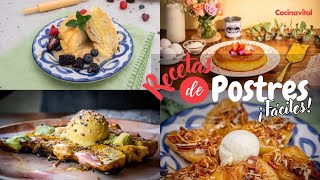 4 recetas de postres fáciles y deliciosos para la semana  Recetas de postres  Cocina Vital [upl. by Ronn]