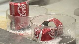 Coke Cans in Acid and Base  Periodic Table of Videos [upl. by Ripp]