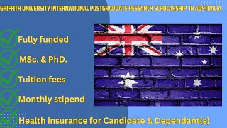 Griffith University International Postgraduate Research Scholarship in Australia [upl. by Bill705]