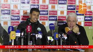 JS KABYLIE 0 – RAJA CASABLANCA 0  Conférence de presse daprèsmatch [upl. by Chesney]