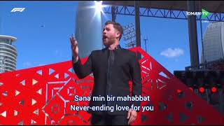 National Anthem of Azerbaijan F1 2024  LYRICS amp TRANSLATION Nadir Rüstəmli Formula 1 Azerbaijan GP [upl. by Kasper]