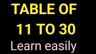 11 to 30 tablesMultiplication of 11 to 30Tables of 11 to 30 [upl. by Aland]