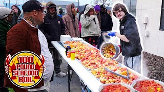 Making A 100 Pound Seafood Boil For The Homeless [upl. by Arraik]