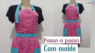 como fazer avental cozinha culinária com molde passo a passo fácil [upl. by Ingeborg516]