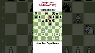 Hollywood Ending Living Chess Exhibition 1933 Jose Raul Capablanca vs Herman Steiner [upl. by Scheer]