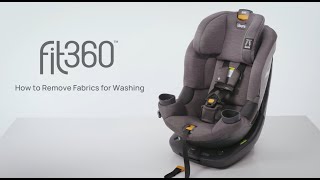 Chicco Fit360 ClearTex Rotating Convertible Car Seat  Removing the Fabrics [upl. by Ayela]