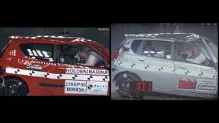 Comparision of Holden Barina crash tests [upl. by Newton801]