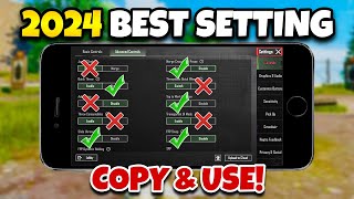 PUBG MOBILE 2024 BEST SETTINGS amp SENSITIVITY🔥COPY amp USECODE☑️ [upl. by Kehr]