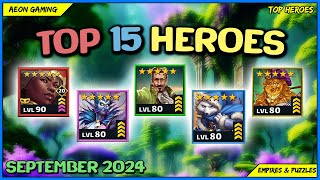 ⭐Best Heroes List in September 2024  Empires amp Puzzles TOP HEROES [upl. by Aicyle]