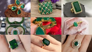 green stone gold ring design for ladies💍 [upl. by Edivad]