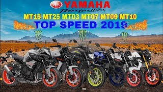 Yamaha MT15 MT25 MT03 MT07 MT09 MT10 Top Speed [upl. by Bysshe105]