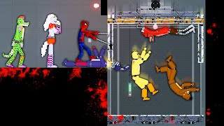 FNAF Animatronics vs Falling Elevator  People Playground Gameplay [upl. by Ahsenre]