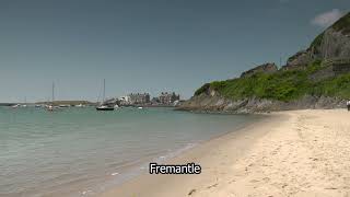 Gwynedd  Barmouth  Wales  Sandy Beach  Sunny Day  Fremantle Stock Footage E19R50 015 [upl. by Maffei110]