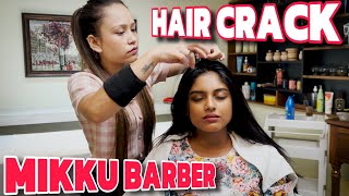 Hair cracking head massage therapy by Mikku Barber to reduce headache n Stress 💈ASMR [upl. by Seldun330]