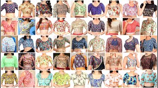 🎨 Printed Blouse Neck Patterns New Model  Floral Print Saree Blouse Designs 2023 [upl. by Bartley276]