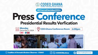 CODEO Presidential Results Verification Press Briefing [upl. by Nogem]