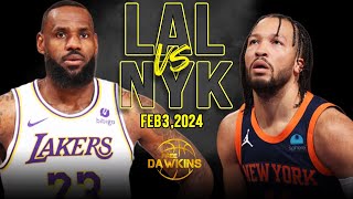 New York Knicks vs Los Angeles Lakers Full Game Highlights  February 3 2024  FreeDawkins [upl. by Nylessej]