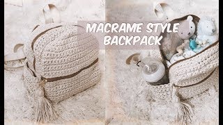 DIY CROCHET BACKPACK  DIAPER BAG TUTORIAL [upl. by Enilada]