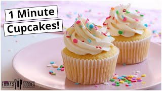 Perfect Vanilla Cupcakes in 1 minute 🧁 The EASIEST Vanilla Cupcake Recipe [upl. by Brian]