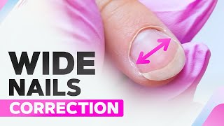 Wide Nails Correction  Oval Nail Shape  Geometric Nail Art [upl. by Sanjiv]