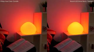 Philips Hue vs Xiaomi Mi Smart LED Yeelight Color  Brightness comparison [upl. by Odnalref]