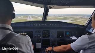 A320 landing DTW cockpit [upl. by Akeim169]