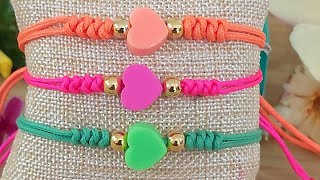 PULSERAS DE HILO REGALO AMISTAD  PAREJAS  FACILES DE HACER BRACELETS [upl. by Grochow]