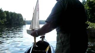 RC sailboat Footy Razor Maiden voyage no wind [upl. by Portie]