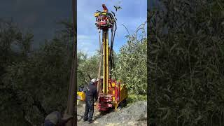 Our Massenza Mi4 drilling rig in action on a jobiste for the construction of a new 95 m water well [upl. by Arrec]