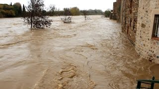 Crue de lAgly Ã Rivesaltes  30112014 [upl. by Einnil935]