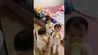 How the triplets Dady is teaching the triplet sisters good habits？ [upl. by Cyril]