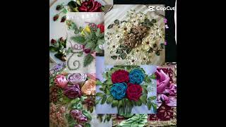 Ribbon Embroidery design for home decorations frmesdiyribbonembroidery [upl. by Vial]